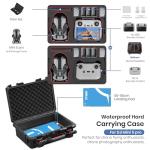 STARTRC Dual Layer Waterproof Hard Case for DJI Mini 5 Pro/4 Pro/3 - Organized Storage for Drone, Fly More Combo, 6 Batteries, 65W Charger, filter set, RC2/RC-N3 & landing pad