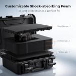 K&F CONCEPT Waterproof Hard Case, Portable Protective Camera Case, Customizable Foam Case Fit Use of Camera, Drones, Equipments -13.5x11.4x5.3inch