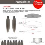 Universal 70mm/2.76In Drone Propellers for S159, S166, S167, S197, V168,AE20Max Models - Replacement Drone Accessories with Stable and Low-Noise Operation, Easy Installation and Removal,16-Pack (gray)