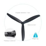7-Inch Glass Fiber Nylon Propellers, 3-Blade Props for Cinelifter FPV Drones, Black (4 pcs - 2 CW, 2 CCW)