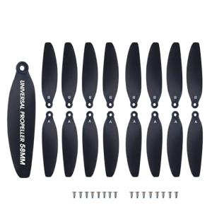 mcokoe Universal 58mm/2.28In Drone Propellers for S162、S116、S112、XK5、SG108、L108、S3、S9、M8、RG101、A13、S1S、K918 Models - Replacement Drone Accessories with Stable and Low-Noise Operation 16-Pack (Black)