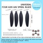 mcokoe Universal 58mm/2.28In Drone Propellers for S162、S116、S112、XK5、SG108、L108、S3、S9、M8、RG101、A13、S1S、K918 Models - Replacement Drone Accessories with Stable and Low-Noise Operation 16-Pack (Black)