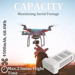 POWERION Phantom 3 Battery for DJI, 2 Pack 4500mAh-15.2V Intelligent Flight Battery for DJI Phantom 3/3 Pro/3 Advanced/3 4K/3 SE Drone Replacement