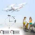 2PCS 3.7V 650mAh Lipo Battery for Syma X5C X5 RC Quadcopter Drone with XH2.54/Molex Plug with USB Charger Drone Batteries