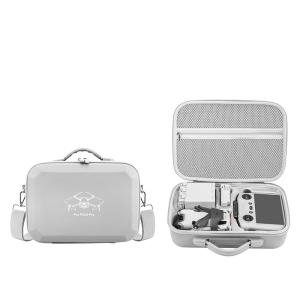DFTIM Waterproof Hard Case For DJI Mini 4 Pro Carrying Case, Portable Travel Shoulder Bag Also Storage for DJI RC/RC2 Controller Accessories More Combo Grey Color (PU Leather Case Only)