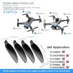 mcokoe 16PCS Universal 70mm/2.76In Foldable Propellers and Screws Replace Parts for S166/S166MAX/S167/S196 RC Quadcopter Blade Parts