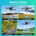 Drone with 1080P Camera, Foldable Remote Control Quadcopter for Adults Beginners, Mini Drone with Stable Hover, Waypoint Fly, 3D Flips, One Key Start, 2 Batteries, Easy to Fly Indoors & Outdoors