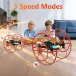 Morlyrctooy M17 Drone with Protective Cover Mini Drone RC Quadcopter for Beginners Land-Air Dual Mode Drone Headless Mode 3 Speed Modes 3D Flip One Key Control 2 Rechargeable Battery Gifts