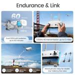 Holy Stone HS900PRO Drones with Camera for Adults 4K, 48MP 8K Photos, 4K/30FPS Video, 3-Axis Gimbal, GPS Auto Return, 10KM 5.8GHz Transmission, 60-mins Fly Time, AI Quick Shots, Under 249g