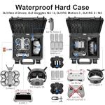 Lekufee Waterproof Hard Carrying Case for DJI Neo 2 Drone, Fly More Combo, DJI RC 2, RC N3, Goggles N3/3, RC Motion 3, and Accessories(Case Only)