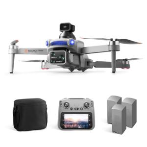 S119 4K Drone with Camera for Adults, GPS Auto Return, Obstacle Avoidance, Brushless Motor, 5G Screen Remote, 3 Batteries 75 Min Flight, Dual Camera 120° Wide-Angle, 2000M Range, 120M Altitude FPV Quadcopter (Gray)