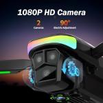 F417PRO Drone with Camera 1080P for Adults Kids, Mini Drone with Screen, Adult Drone, Dual 90° Lens, LED Lights, Optical Flow, Modular Battery, Beginner Drone, One Key Start, Headless, 3D Flip, Case