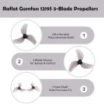 HOPLEX 16pcs Gemfan 1219S 3-Blade Propellers with 1.0mm Shaft Hole Compatible for 0702 Series Brushless Motor, FPV Racing Drone Like Air65 Brushless Drone Metor65 Brushless Quadcopter