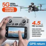 K19 GPS Drone with 4.5-inch Screen Controller with SD card, Unmanned Aerial Vehicle Airdrop, Brushless Motor, Optical Flow Localization, Active Obstacle Avoidance, 2 batteries.