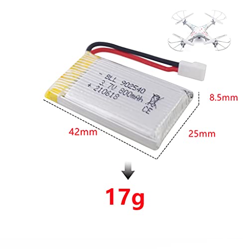 5-Pack 3.7V 800mAh Lithium Batteries with Charger