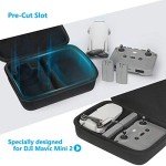 JSVER Carrying Case for DJI Mini 2 Hard Shell Storage Case for Mavic Mini 2/ Mini 2 SE/Mini 4K Drone Remote Comtroller and Other Accessories, with Propeller Protectors and Control Stick Cover