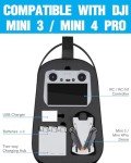 PEKREWS DJI Mini 3 Case, Mini 4 Pro Case, Portable Drone Bag Compatible with Fly More Combo Accessories, Waterproof Travel RC 2 Backpack for DJI RC/2/N3/N2/N1 Controller and Drone Accessories