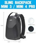 PEKREWS DJI Mini 3 Case, Mini 4 Pro Case, Portable Drone Bag Compatible with Fly More Combo Accessories, Waterproof Travel RC 2 Backpack for DJI RC/2/N3/N2/N1 Controller and Drone Accessories