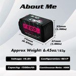 CNHL 1500mAh 4S Lipo Battery 14.8V 100C with XT60 Plug for FPV Drone Racing RC Quadcopter Helicopter Airplane Boat Car(2 Packs)