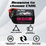 CNHL 1500mAh 4S Lipo Battery 14.8V 100C with XT60 Plug for FPV Drone Racing RC Quadcopter Helicopter Airplane Boat Car(2 Packs)
