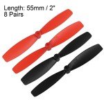 uxcell RC Propellers 55mm CW CCW 2-Vane Main Rotors, Black Red 8 Pairs