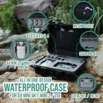 INNVO DJI Mini 4K Waterproof Case Hard Carrying Case Compatible with DJI Mini 2 & 2SE Drone and Fly More Combo Set Black