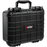 Eylar 13" Protective Hard Camera Case, IP67 Waterproof & Shockproof for Gear, Audio & Video Equipment, Drones, and Tools with Customizable Foam, TSA Approved, 13.37 Inch x 11.62 Inch x 6 Inch (Black)