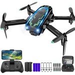 Mini Drone with Camera, Drones for Adults, Boys Gifts, 1080P HD Foldable Drone with Gravity Control, Gestures Selfie, Altitude Hold, One Key Start, 3D Flips, 2 Batteries, Toy for Boys Girls