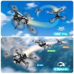 Mini Drone with Camera for Kids Adults-1080P FPV Camera Foldable Drone with Stable Altitude Hold, Gestures Selfie, Waypoint Fly, Auto-Follow, 3D Flip, One Key Start, 3 Speeds, 2 Batteries