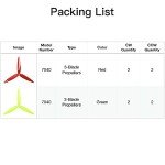 8pcs 3-Blade Props high-Speed Propellers, 7inch 180mm CW CCW for Racing Frame FPV Drone 2206-1500kv Motors,GEMFAN 7040（Yellow and Red）