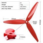 8pcs 3-Blade Props high-Speed Propellers, 7inch 180mm CW CCW for Racing Frame FPV Drone 2206-1500kv Motors,GEMFAN 7040（Yellow and Red）