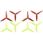 8pcs 3-Blade Props high-Speed Propellers, 7inch 180mm CW CCW for Racing Frame FPV Drone 2206-1500kv Motors,GEMFAN 7040（Yellow and Red）