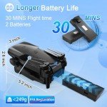 Naseto Drone with Camera 1080P HD, FPV Foldable Drone for Adults Kids, One-Key Take Off/ Landing, 3D Flips, Altitude Hold, Speed Adjustment, Headless Mode, 2 Batteries, Toys Gifts for Boys Girls, Beginner