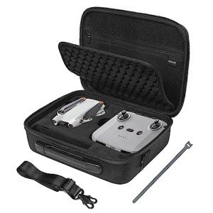 MOSISO Hard Travel Carrying Case Compatible with DJI Mini 3 Pro Drone with RC & RC-N1 Remote Controller and Accessories, Portable Waterproof Protective Storage Case Bag with Shoulder Strap, Black
