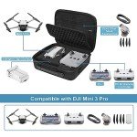MOSISO Hard Travel Carrying Case Compatible with DJI Mini 3 Pro Drone with RC & RC-N1 Remote Controller and Accessories, Portable Waterproof Protective Storage Case Bag with Shoulder Strap, Black