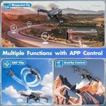 Naseto Drone with Camera 1080P for Kids Adults, Foldable HD FPV Mini Drone with 2 Batteries, One Key Take Off/Land, Altitude Hold, Headless Mode, 360°Flip, Gravity Control, Gestures Selfie, 3 Speed Mode, Waypoint Fly