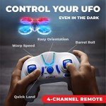 Force1 UFO 4000 Mini Drone for Kids - LED Remote Control Drone, Small RC Quadcopter for Beginners, 2.4GHz Remote Control, 360 Flips, 2 Speed UFO Flying Toy for Kids, 2 RC Toy Batteries