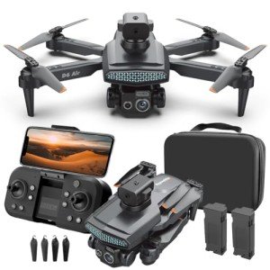 Drone with Camera 4k HD FPV Foldable Drone for Beginners, Quadcopter with Voice Gesture Control, One Key Take Off/Land, Optical Flow Positioning, 360° Flip, Waypoint Fly,2 Batteries