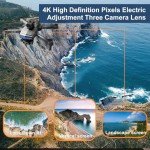 Drone with Camera 4k HD FPV Foldable Drone for Beginners, Quadcopter with Voice Gesture Control, One Key Take Off/Land, Optical Flow Positioning, 360° Flip, Waypoint Fly,2 Batteries