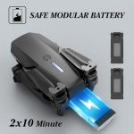 Drone with 1080 Camera for Kids Foldable Mini Drone for Kids Boys Beginners 2 Batteries Toys Drone Gestures Selfie One Key Start 360° Flips Toy Gifts for Boys Black E88