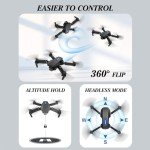 Drone with 1080 Camera for Kids Foldable Mini Drone for Kids Boys Beginners 2 Batteries Toys Drone Gestures Selfie One Key Start 360° Flips Toy Gifts for Boys Black E88