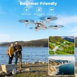 Drone with 1080P Camera - Foldable Remote Control Quadcopter with Voice Gesture Control, 3D Flip, One Key Start, Emergency Stop, 2 Batteries, Easier to use, Toy for Kids Adults Beginners, Grey