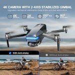 Drone with Camera 4K for Adults Beginners, Drone with GPS, Brushless Motor, Auto Return, Follow Me, Tap Fly, Circle Fly,One Key Start, 45 Mins Long Flight, Under 249g