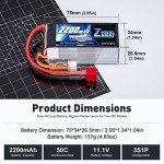 Zeee 3S Lipo Battery 2200mAh 11.1V 50C Shorty Pack Battery with Deans Plug for RC Car Truck Vehicles RC Boat RC Drone Airplane Quadcopter Helicopter FPV RC Hobby Models (2 Pack)