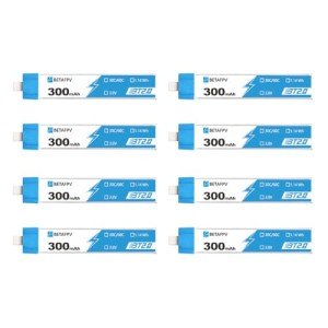 BETAFPV 8pcs BT2.0 300mAh 1S Battery 3.8V 30C/60C FPV Lipo with 1.0mm Banana Connector for FPV Tiny Whoop 1S Brushless Whoop Drone Like Cetus FPV Kit Meteor65 Micro Whoop Drone