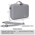 Skyreat Mini 3 Pro / Mini 3 Case ,PU Leather Hard Carrying Case Compatible with DJI Mini 3 Pro Drone and Accessories