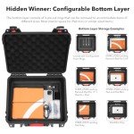 SYMIK P330-MMDL Dual Layer Mini 4 Pro Case, Waterproof Hard Carrying Case for DJI Mini 4 Pro/Mini 3/Mini 3 Pro Fly More Combo, Fits DJI RC 2/RC, RC-N2/N1, Charger Hub, Tablet Holder, Landing Pad, iPad