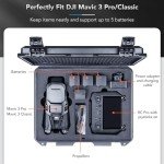 Lykus Titan M350 Waterproof Hard Case for DJI Mavic 3 Pro/Classic, RC Pro and DJI RC Simultaneously, Support RC Lanyard [CASE ONLY] Black