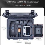 Lykus Titan M350 Waterproof Hard Case for DJI Mavic 3 Pro/Classic, RC Pro and DJI RC Simultaneously, Support RC Lanyard [CASE ONLY] Black