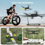 Holy Stone FPV Drone with 1080P HD Camera for Beginner Adults and Kids, HS280D Foldable RC Quadcopter with Brushless Motor, Optical Flow, Tap Fly, Voice Control, Gesture Selfie, 2 Modular Batteries